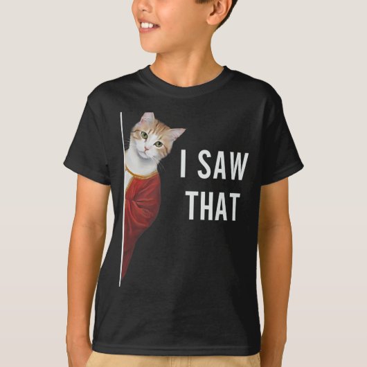 T-shirt J'Ai Vu Que Drôle Kitten Cute Chat Noël Jésus G (Devant)