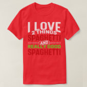 T-shirt J'aime 2 choses Spaghetti et Vraiment bon Spaghett (Design devant)