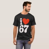 T-shirt J'aime 67 - J'aime SIX Sept (Devant entier)