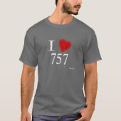 T-shirt J'aime 757 Virginia Beach (Devant)
