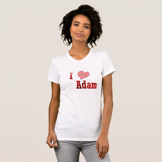 T-shirt J'aime Adam (Devant entier)