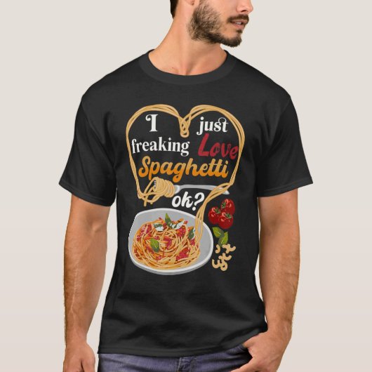 T-shirt J'Aime Aimer Spaghetti Ok Alimentation Italienne (Devant)