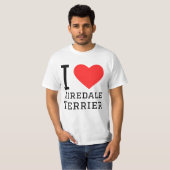 T-shirt J'aime Airedale terrier (Devant entier)