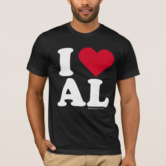 T-SHIRT "J'AIME AL" "QUE J'AIME L'ALABAMA " (Devant)