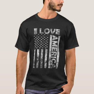 T-shirt j'aime amérique drapeau américain 4juillet fête de