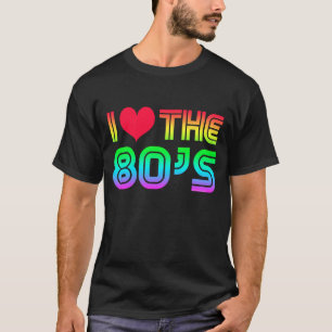 T-shirt J'aime années '80 des années 1980 d'arc-en-ciel