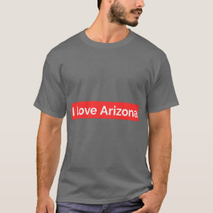 T-shirt J'aime Arizona Arrière - plan rouge surdimensionné