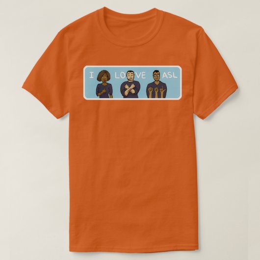T-shirt J'aime ASL en bleu (Design devant)