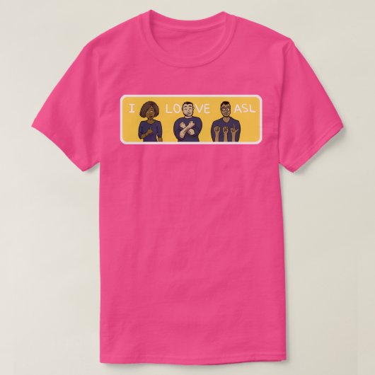 T-shirt J'aime ASL en jaune (Design devant)