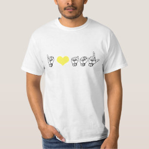 T-shirt J'aime ASL (langue des signes américaine) Basic T