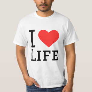 T-shirt J'aime autocollant carré de vie