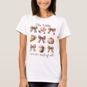 T-shirt J'aime Automne Thanksgiving Coquette Bow Custom (Devant)