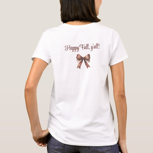 T-shirt J'aime Automne Thanksgiving Coquette Bow Custom (Dos)