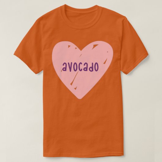 T-shirt j'aime avocado pastel coeur rose (Design devant)