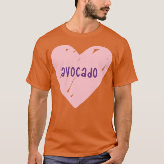 T-shirt j'aime avocado pastel coeur rose