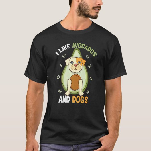 T-shirt J'Aime Avocados Et Chiens Chien Guacamole Animaux (Devant)