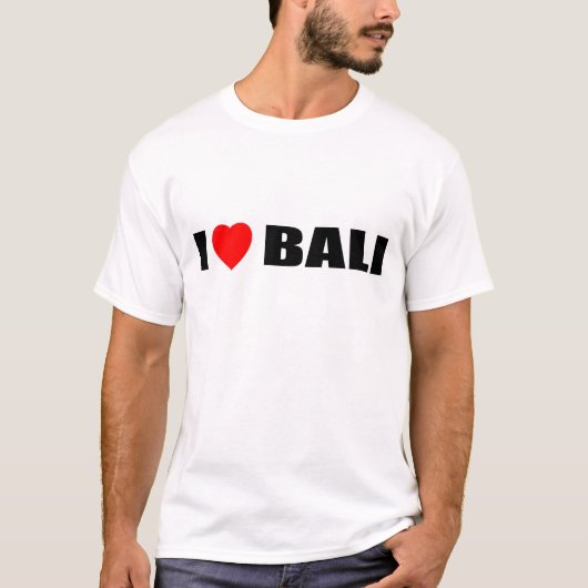 T-shirt J'aime Bali, Indonésie (Devant)
