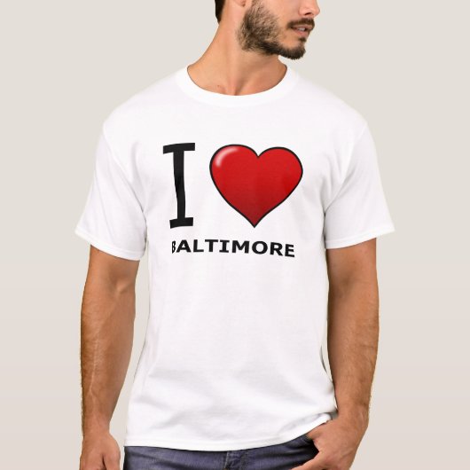 T-SHIRT J'AIME BALTIMORE, DM - LE MARYLAND (Devant)