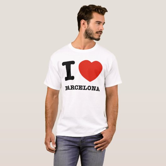 T-shirt J'aime Barcelone (Devant entier)