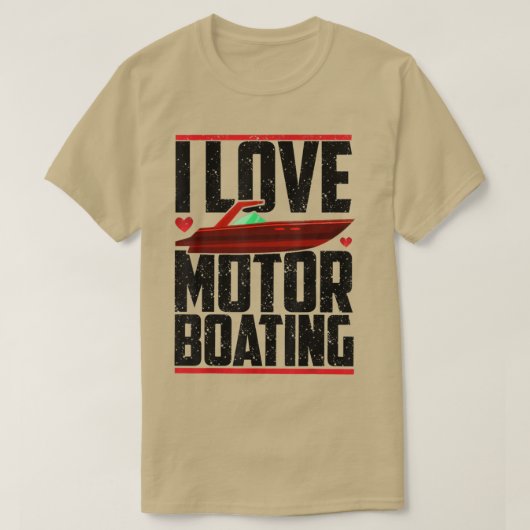 T-shirt J'Aime Bateau À Moteur Funny Boater Motorboating M (Design devant)
