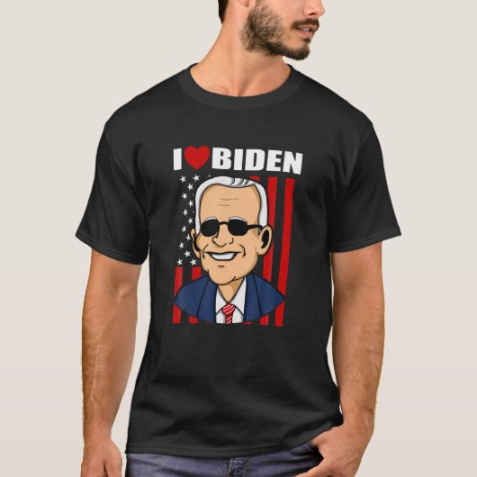 T-shirt J'aime Biden Heart Pro Président Joe Biden America (Devant)
