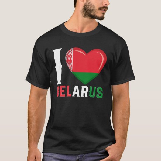 T-shirt J'aime Biélorussie Biélorusse (Devant)