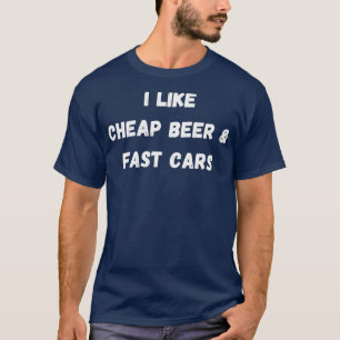T-shirt J'Aime Bière Bon Marché Fast Cars T