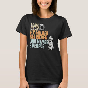 T-shirt J'Aime Bière Mon Golden Retriever Et Peut-Être 3 P
