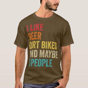 T-shirt J'Aime Bière Vélos Dirt Peut-Être 3 Personnes MX R