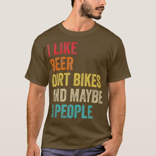 T-shirt J'Aime Bière Vélos Dirt Peut-Être 3 Personnes MX R (Devant)