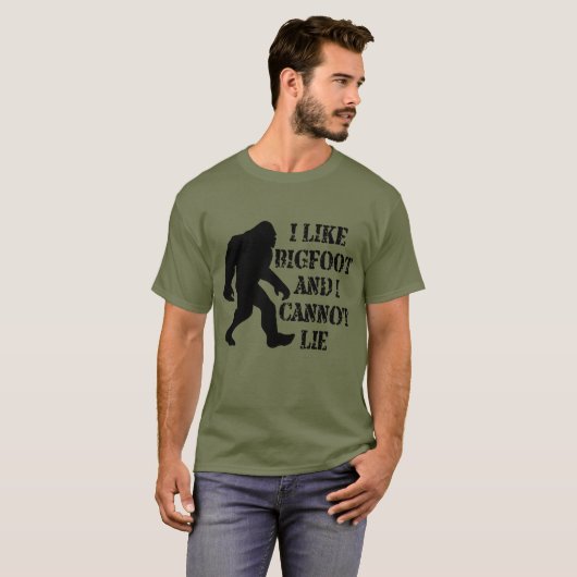 T-shirt J'aime Bigfoot et je ne peux pas mentir (Devant entier)