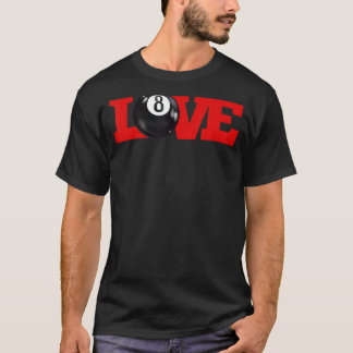 T-shirt J'aime billard 8 balles Pool Player Carom Français