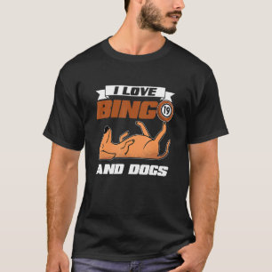 T-shirt J'Aime Bingo Et Chiens Casino Jeu Loterie Bing