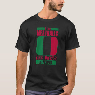 T-shirt J'Aime Boulettes de viande Italie Culture italienn