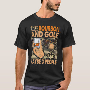 T-shirt J'Aime Bourbon Et Golf Et Peut-Être 3 Personnes