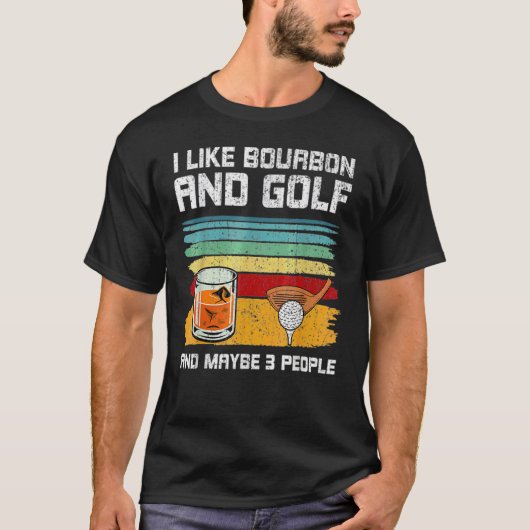 T-shirt J'Aime Bourbon Et Golf Et Peut-Être 3 Personnes 1 (Devant)