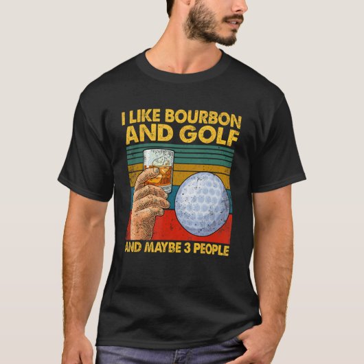 T-shirt J'aime Bourbon et Golf et peut-être 3 personnes Ci (Devant)