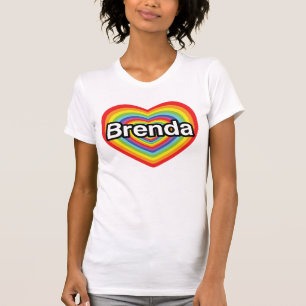 T-shirt J'aime Brenda : coeur arc-en-ciel