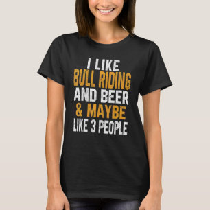 T-shirt J'Aime Bull Riding Et Bière Texas Papa Américain M