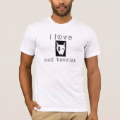 T-shirt j'aime bull terrier (Devant)