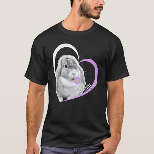 T-shirt J'Aime Bunny Bunny Mignonne Lapin Lapin Fleur De L (Devant)