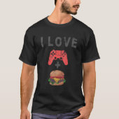 T-shirt J'Aime Burger Et Jeu Retro Cheeseburger Gamer (Devant)