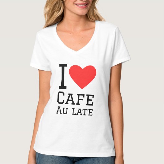 T-shirt J'aime cafe au late (Devant)