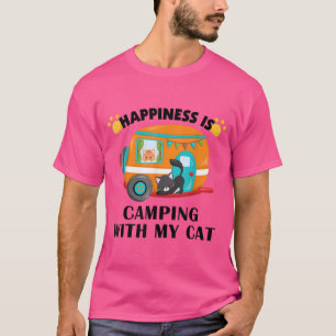 T-shirt J'Aime Camping Avec Mon ChatFunny Kitty Tee1778