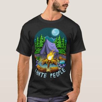T-shirt J'Aime Camping Je Déteste Les Gens Extérieurs Drôl