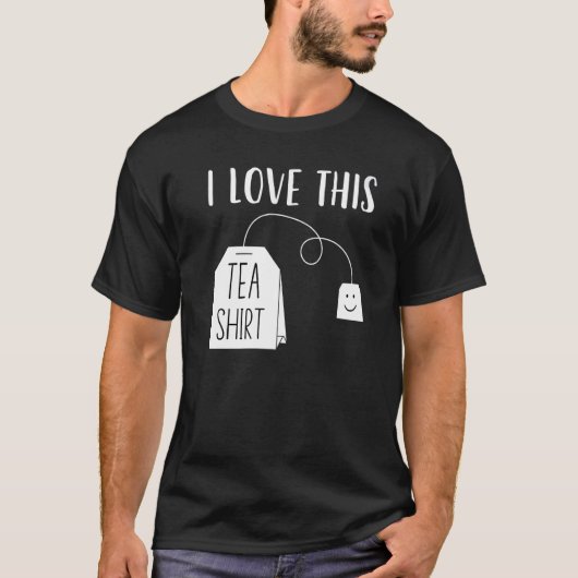 T-shirt J'Aime Ce Thé Hommes Femmes Thé Sac Pun Thé (Devant)