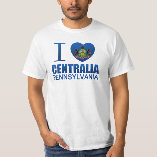 T-shirt J'aime Centralia, PA (Devant)