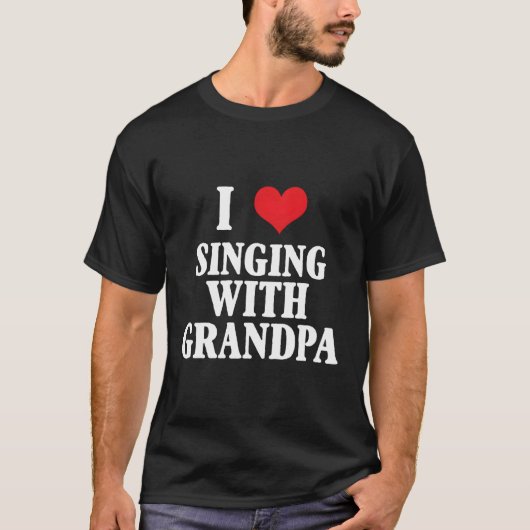 T-shirt J'Aime Chanter Avec Grand-Père (Devant)