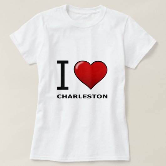 T-SHIRT J'AIME CHARLESTON, SC - LA CAROLINE DU SUD (Design devant)