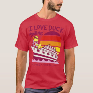T-shirt J'Aime Chasse Au Canard En Bateau De Croisière En 